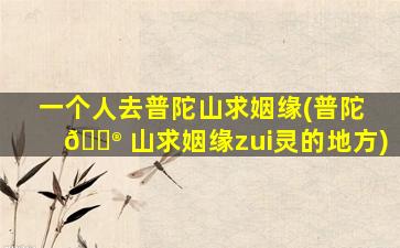一个人去普陀山求姻缘(普陀 💮 山求姻缘zui
灵的地方)